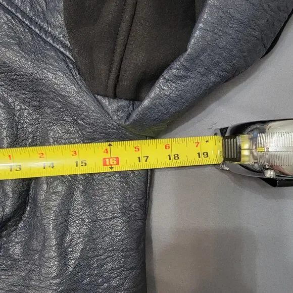 Bernardo Faux Leather Moto Biker Jacket Gray Asym Zip Buckle Hardware - Picture 7 of 10